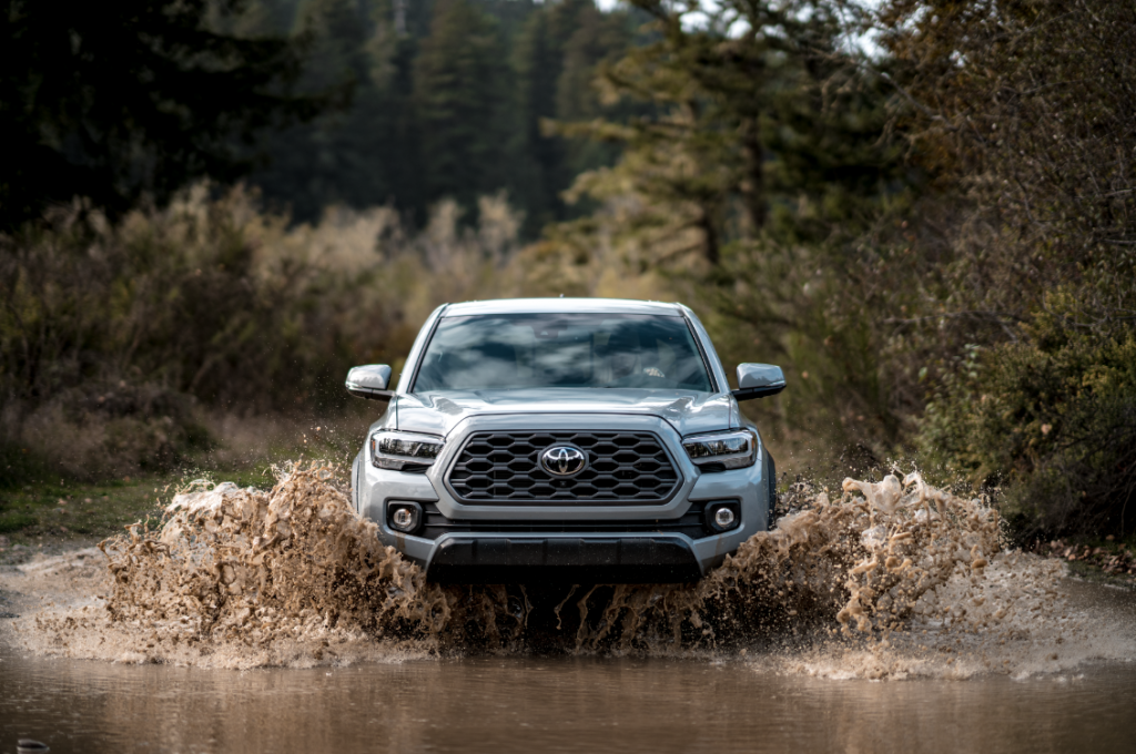 new Toyota Tacoma going through water