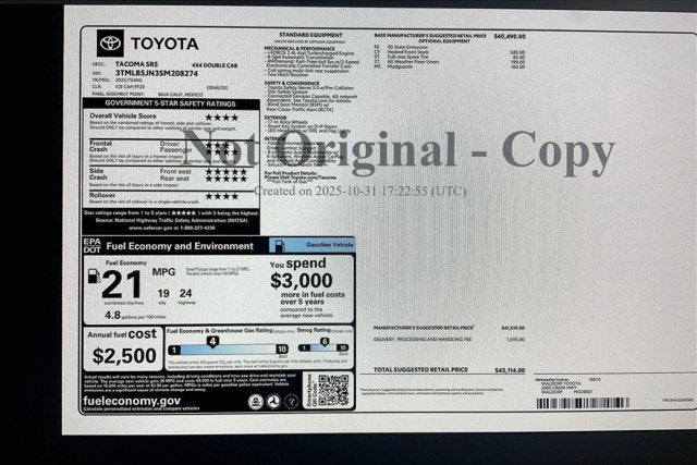 2025 Toyota Tacoma SR5