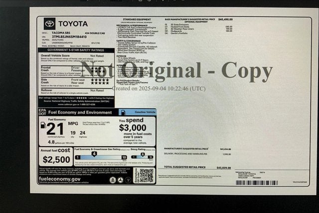 2025 Toyota Tacoma SR5