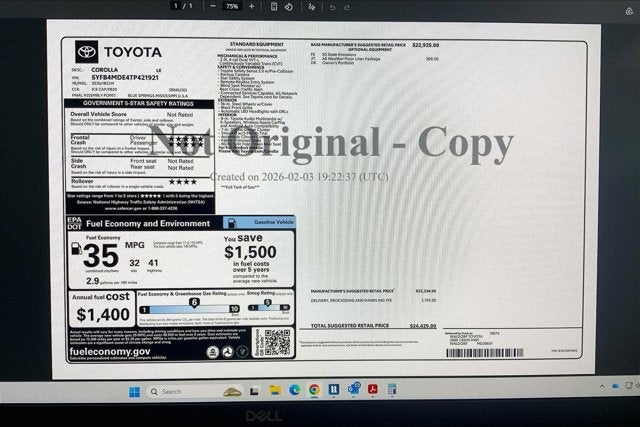 2026 Toyota Corolla LE