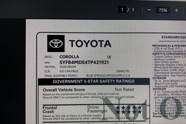 2026 Toyota Corolla LE