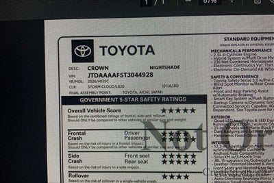 2026 Toyota Toyota Crown Nightshade