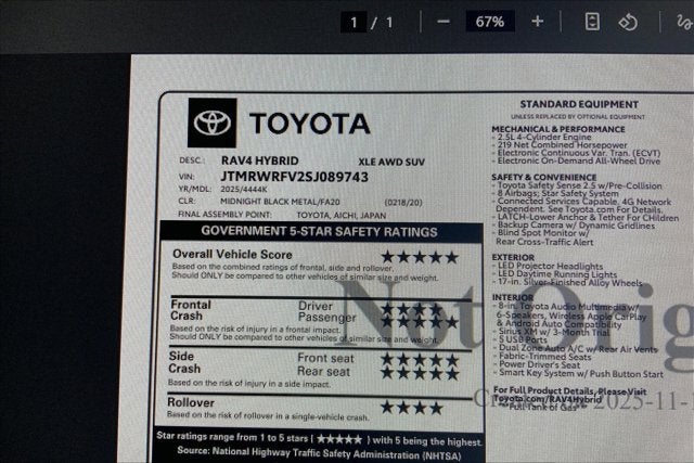 2025 Toyota RAV4 Hybrid XLE