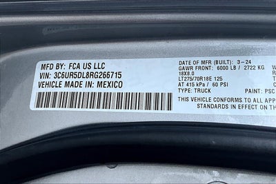 2024 RAM 2500 Big Horn Crew Cab 4x4 6'4' Box