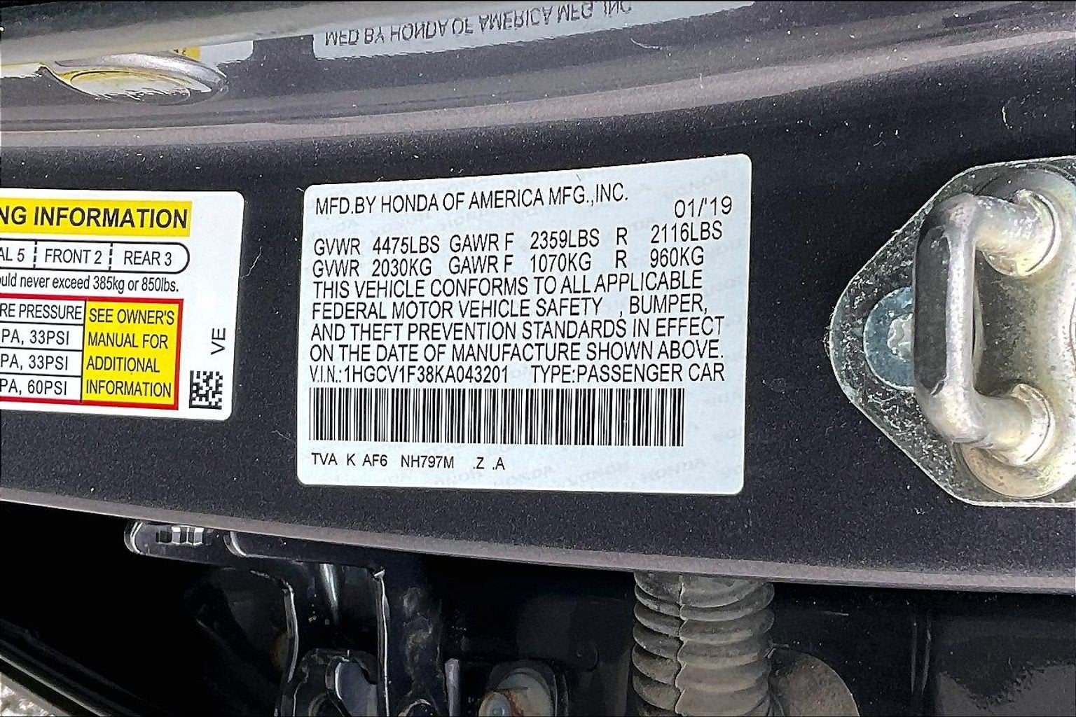 2019 Honda Accord Sedan Sport 1.5T