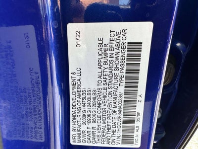 2022 Honda Accord Sedan Sport