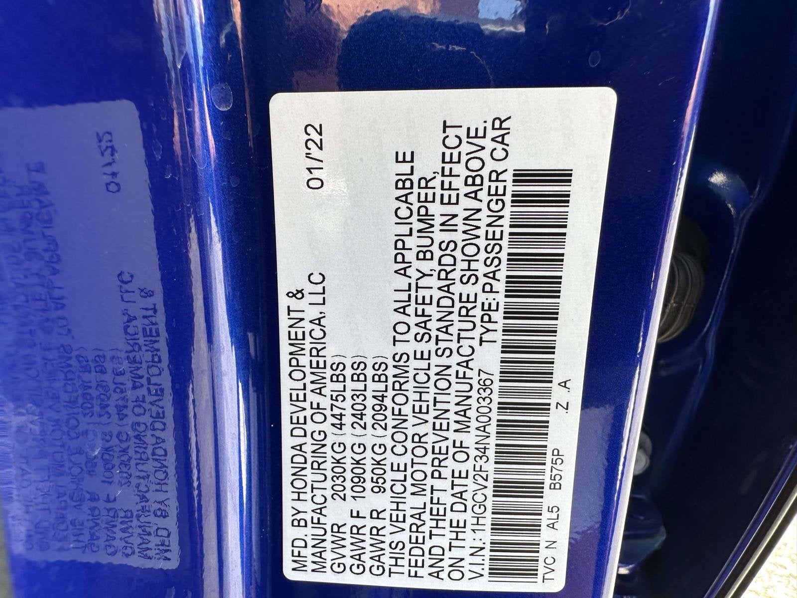 2022 Honda Accord Sedan Sport
