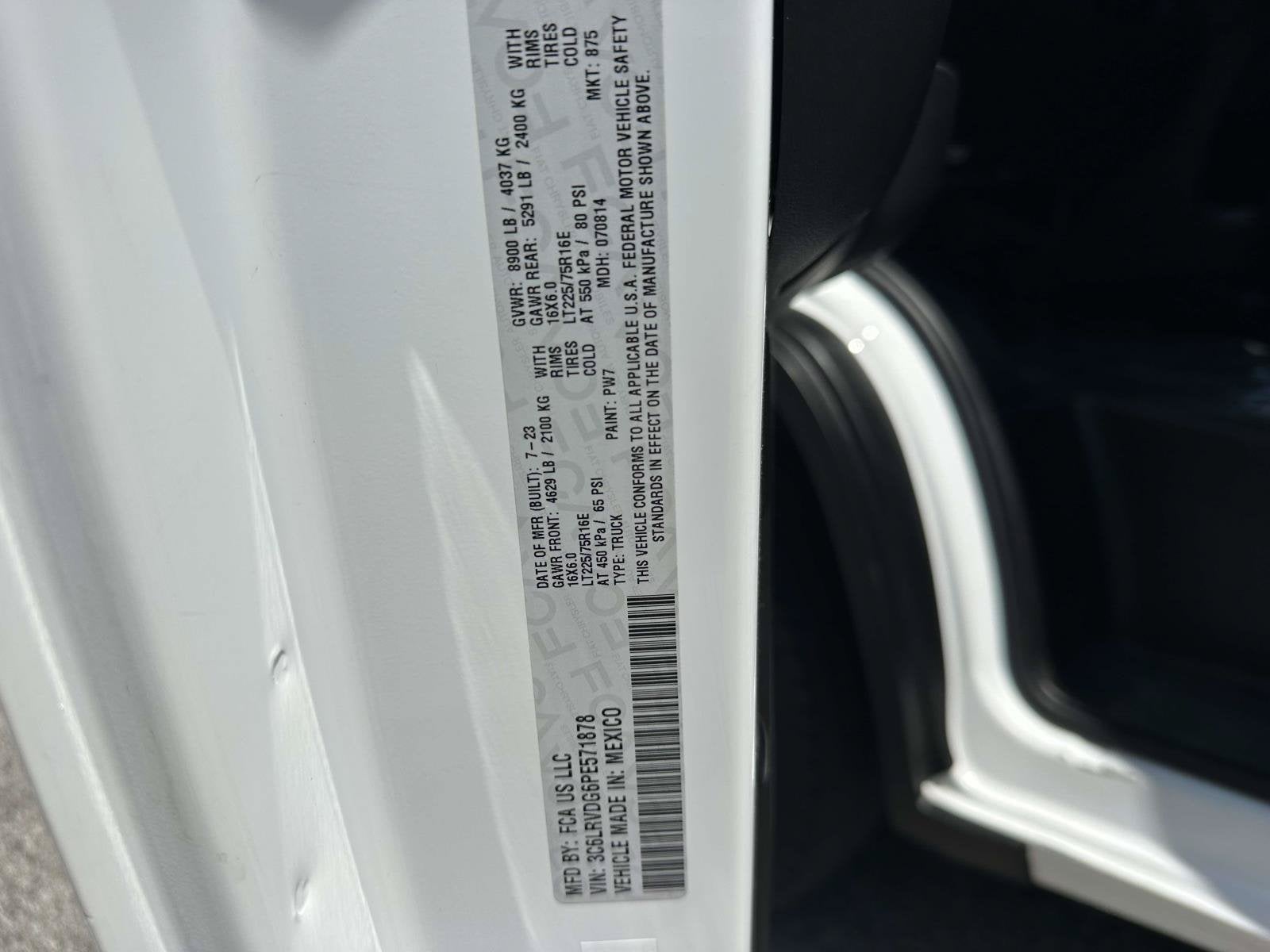 2023 RAM ProMaster Cargo Van 2500 High Roof 159" WB