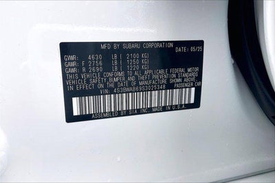 2025 Subaru Legacy AWD