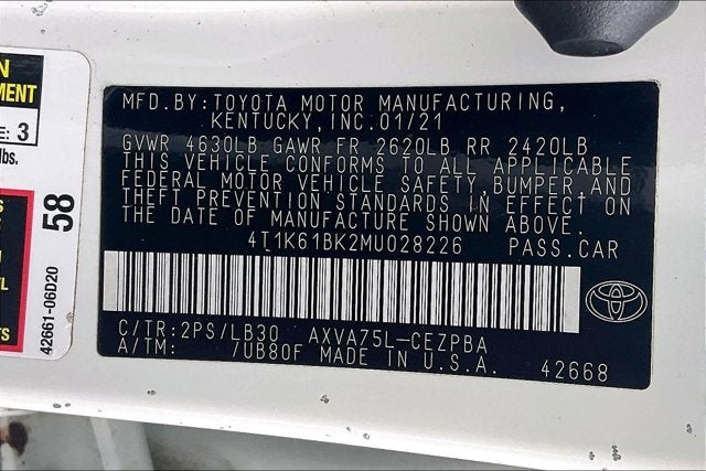 2021 Toyota CAMRY XSE