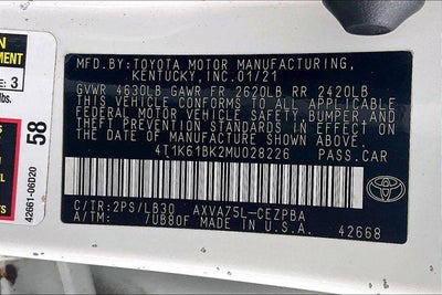 2021 Toyota CAMRY XSE
