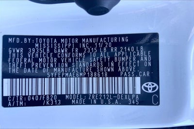 2021 Toyota Corolla LE