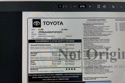 2026 Toyota C-HR SE