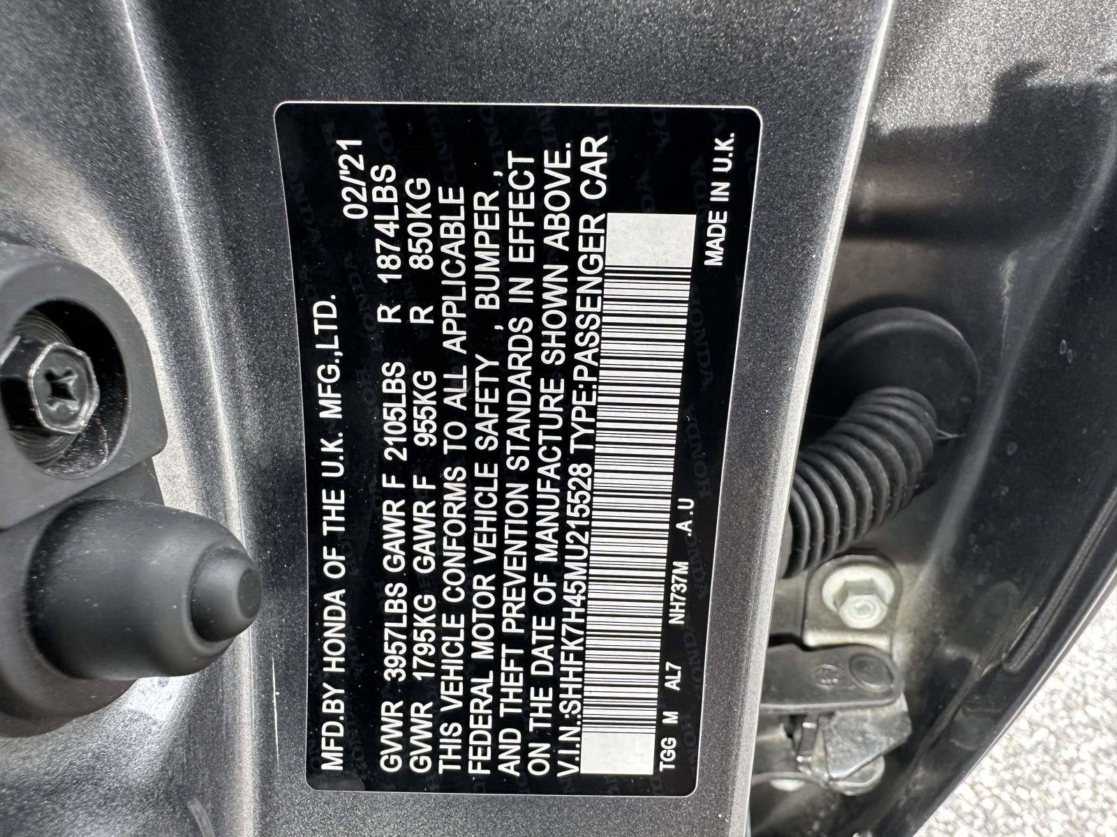 2021 Honda Civic Hatchback Sport