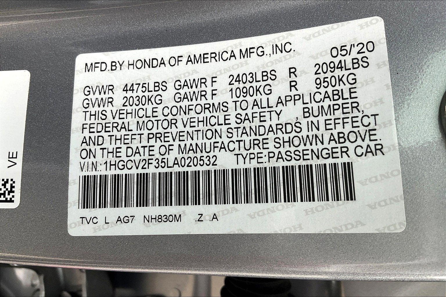 2020 Honda Accord Sport