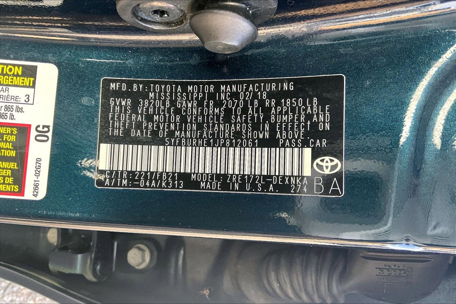 2018 Toyota Corolla Base