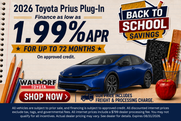 2026 Prius Plug-In: Finance for 1.99% APR for 72 months