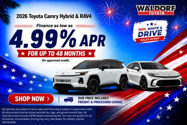July Camry & RAV4 4.99% APR