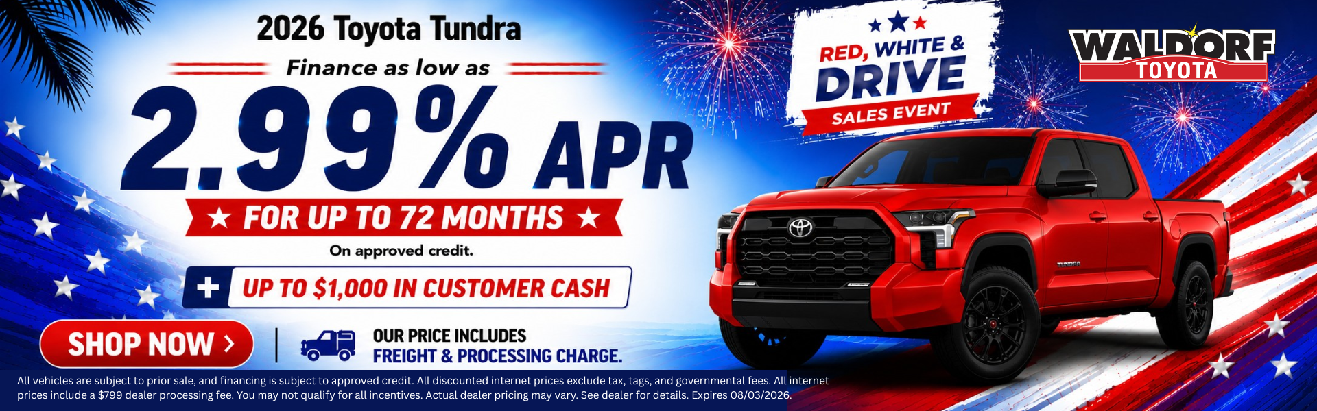July Tundra 2.99% APR