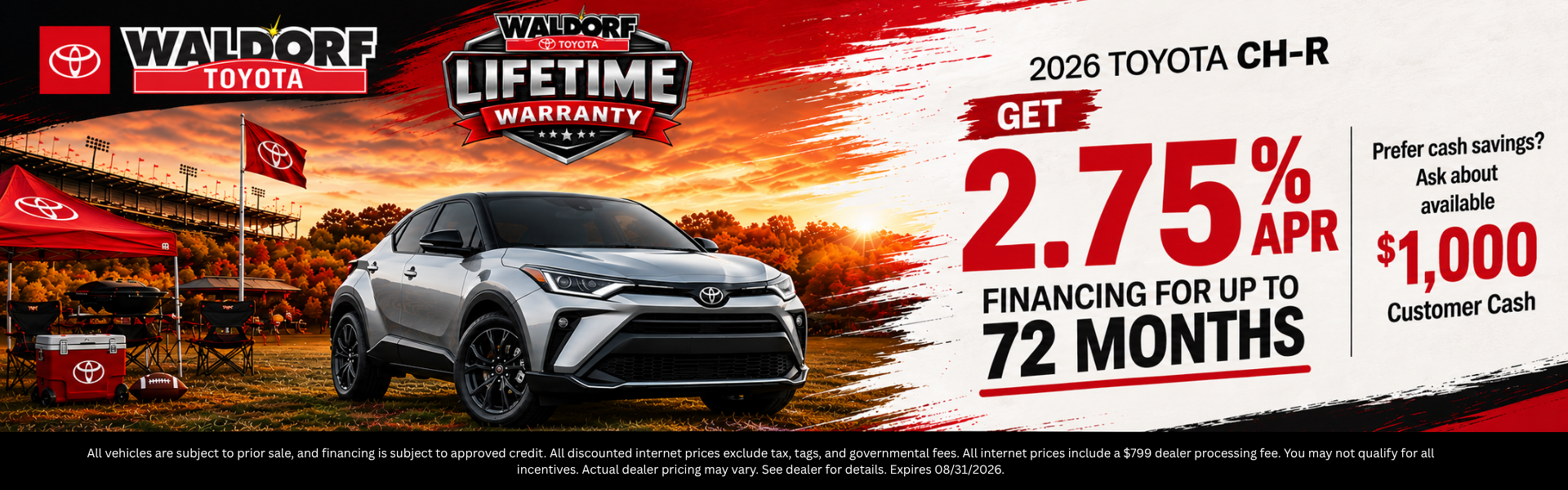 Get 2.75% APR on a CH-R