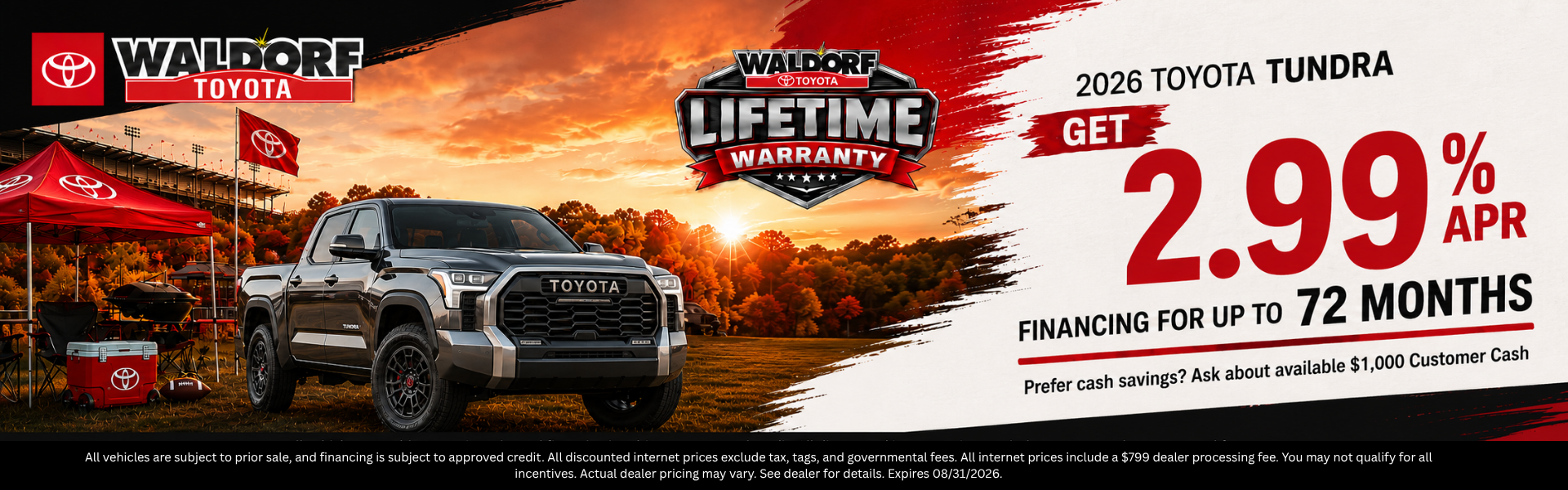 Get 2.99% APR on a new Tundra